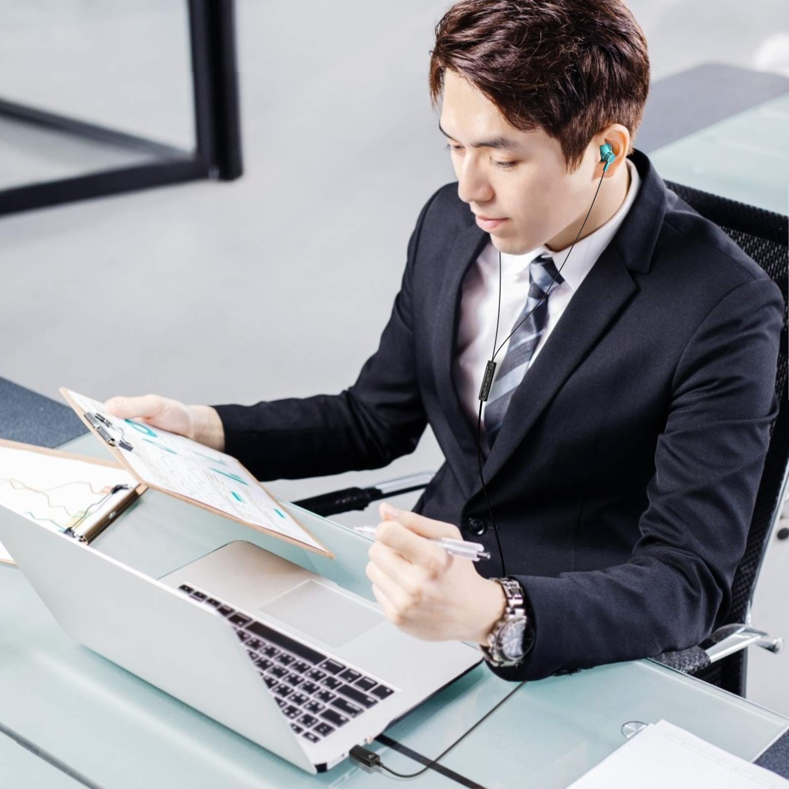 okcsc U200 ヘッドセット USB マイク付きイヤホン 有線 音量調節 全指向性 テレワーク Zoom用 web会議用 在宅勤務 ボイスチャット PC 対応 マイク付き 約2.0m グリーン