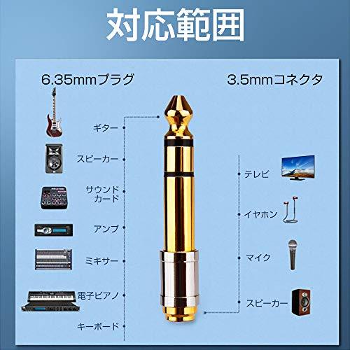 cooyin (cy63) 6.35mmオス-3.5mmメス 変換プラグ