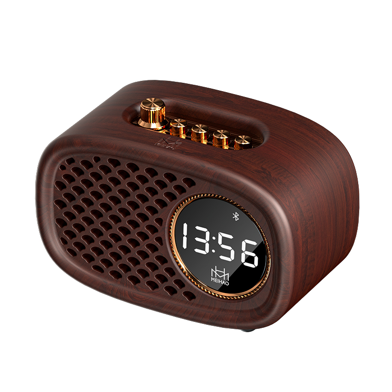 MEIHAO レトロラジオ 木製 ポータブルラジオ USB充電式 高感度受信 ポケット ラジオ 大音量、TFカード＆AUXポータブルラジオ 