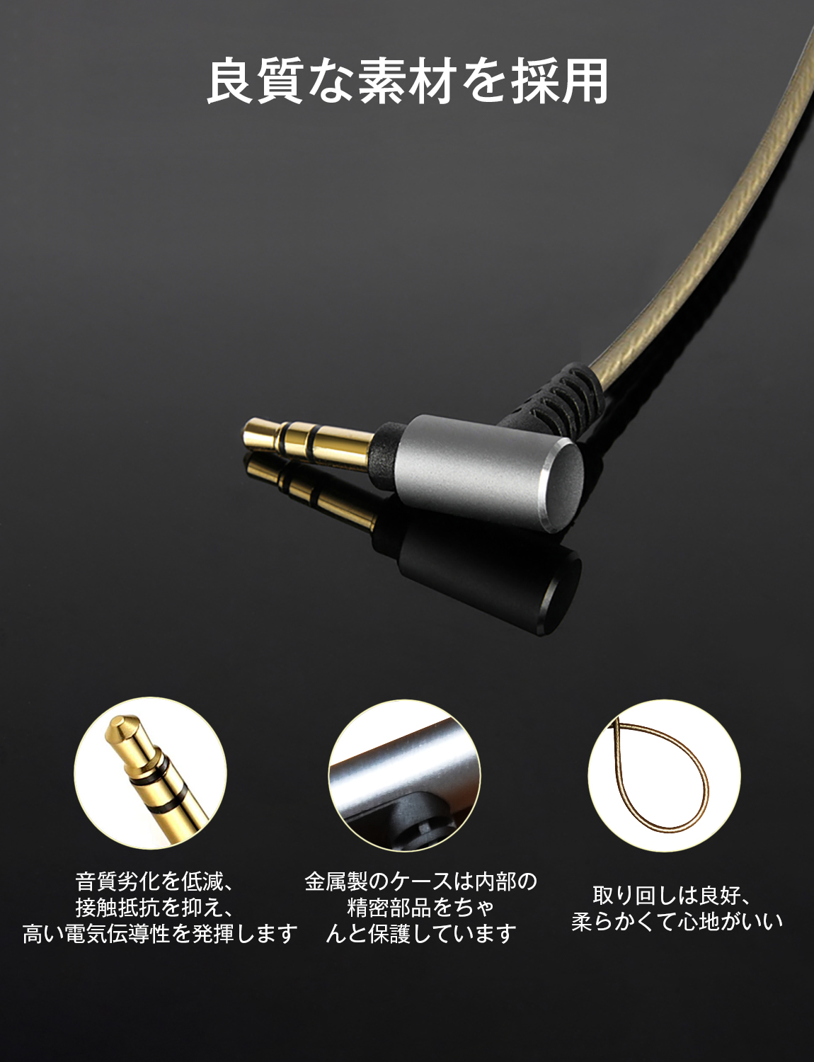 MDR-1A リケーブル イヤホンケーブル OFC銀メッキ 着脱式 交換ケーブル アップグレードケーブル