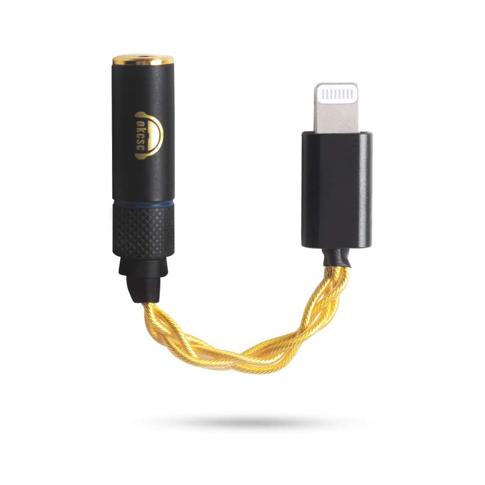 イヤホン変換ケーブル 接続ケーブル オーディオ Lightning（オス）→ 3.5mm（メス）ジャック 4芯 13cm LTGT3 OKCSC