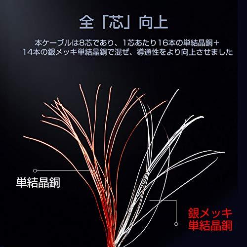 cooyin 8芯 ハイブリッド リケーブル