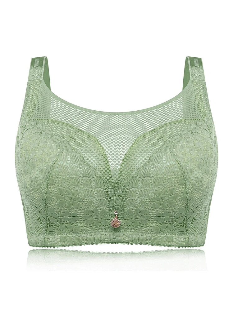 Plus Size Wireless Lace Full Coverage Lightly Lined Comfy Bras - Brasflys
