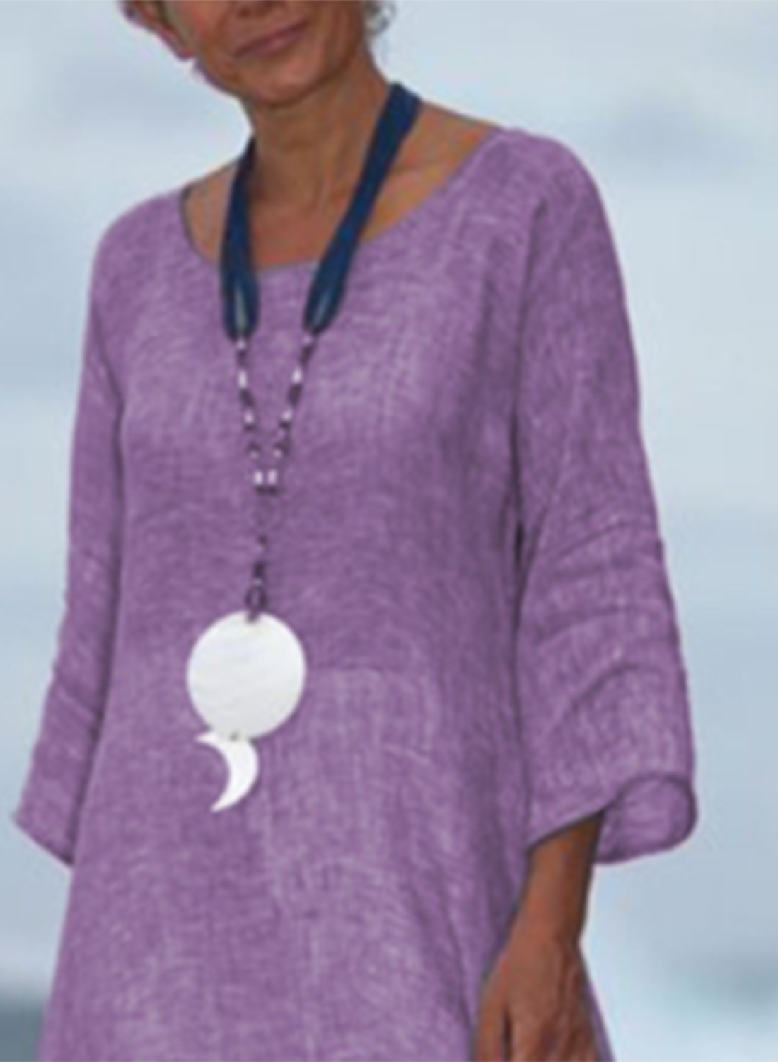 Women's Maxi Dresses Asymmetric A-line Solid 3/4 Sleeve Round Neck Daily Cotton Linen Boho Maxi Dress