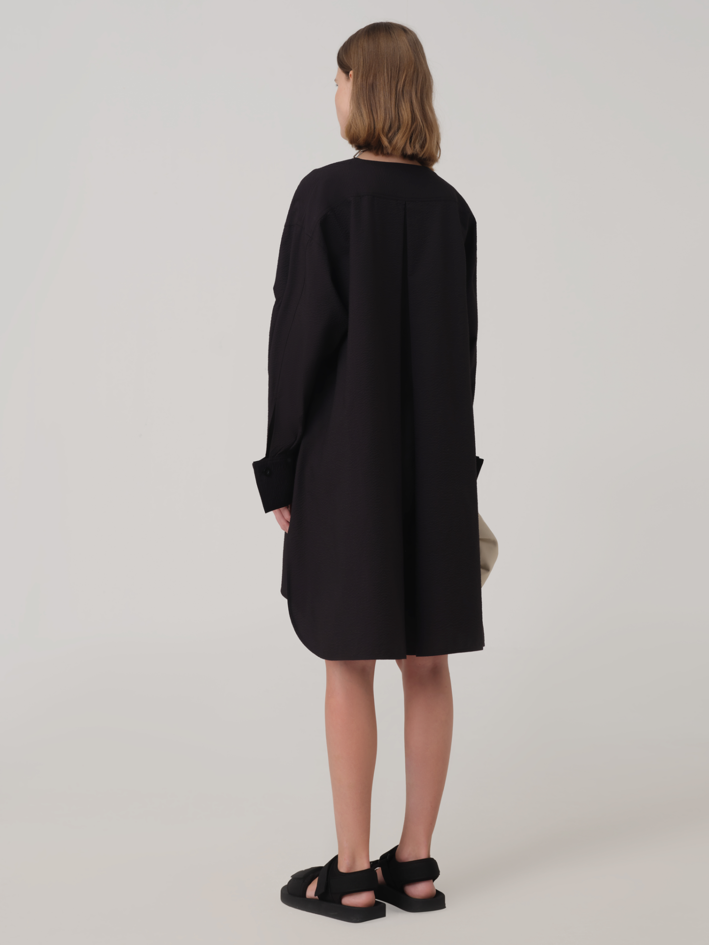 OVERSIZED BATWING SLEEVE COTTON SHIRT DRESS