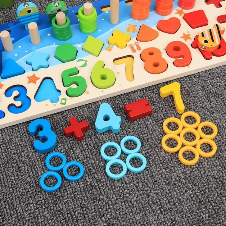 number alphabet wooden montessori fishing toy