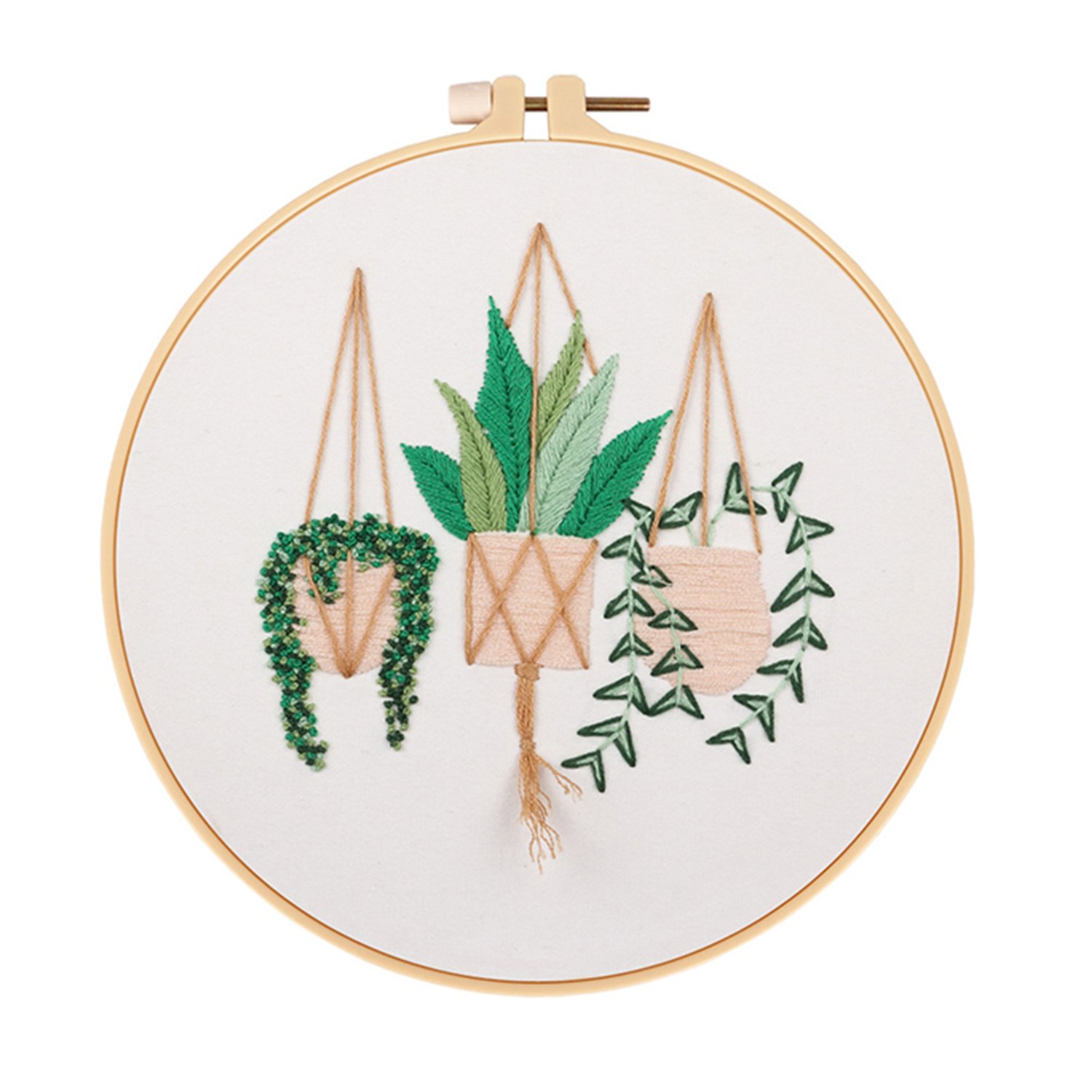 DIY Handmade Embroidery Cross stitch kit - Hanging Basket Plants Pattern