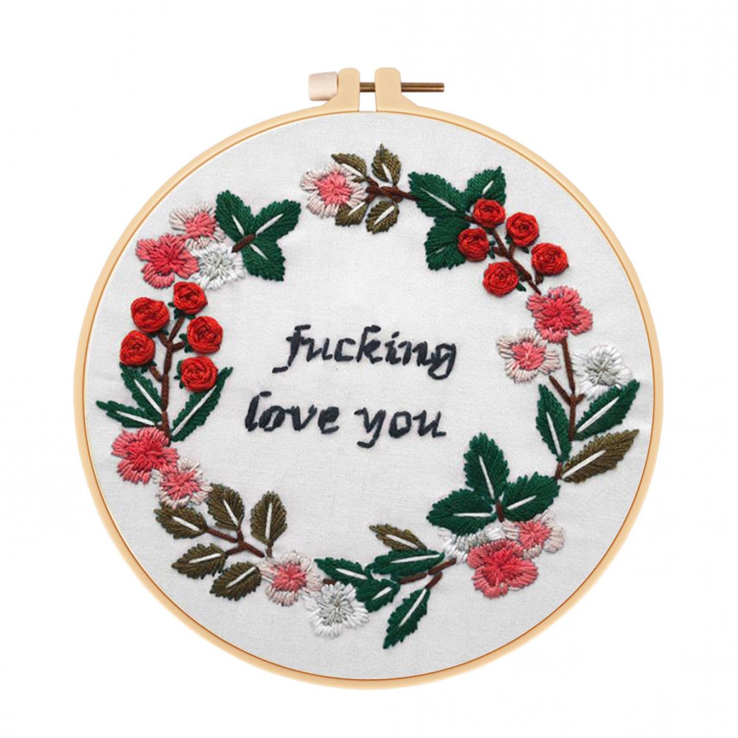 Hand Embroidery Kits Cross stitch kit for Adult - Floral Words Pattern