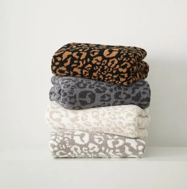 Ultra Soft Chic Cable Knitted Throw- Leopard Chic Cozy Blanket 