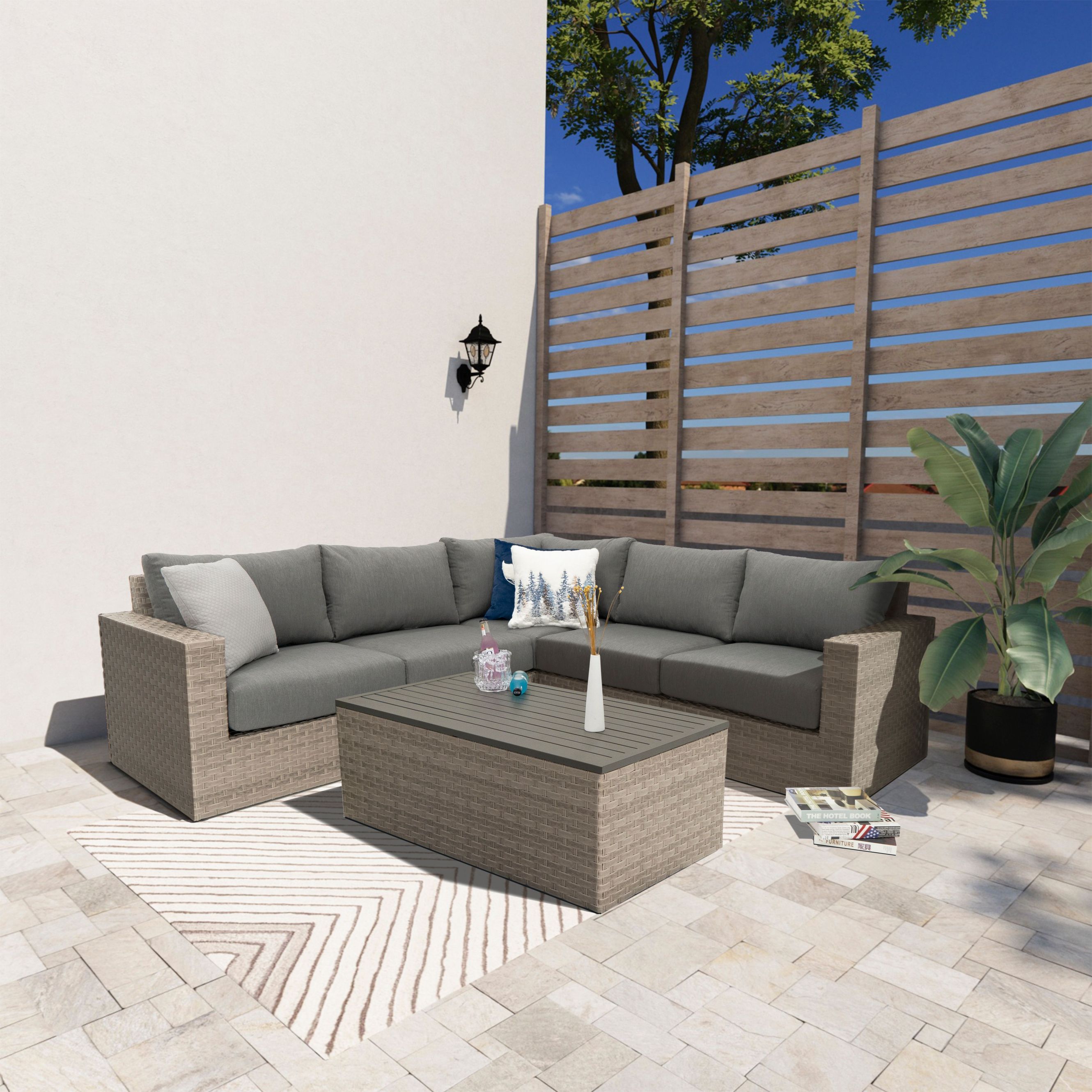 AVALON 6 Piece Wicker Corner Sofa Set Baeryon Furniture