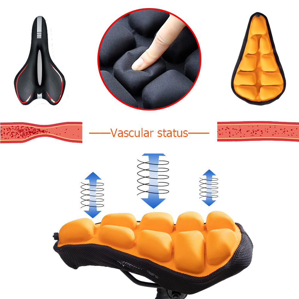Bicycle Seat Cushion Bike Saddle Cover, Shock Absorption Air Inflatable