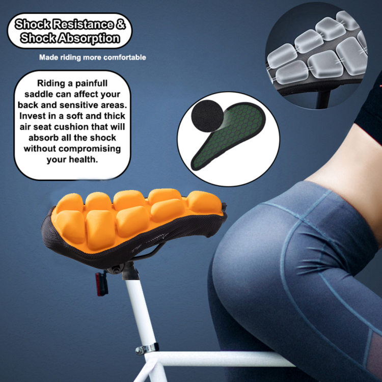 Bicycle Seat Cushion Bike Saddle Cover, Shock Absorption Air Inflatable