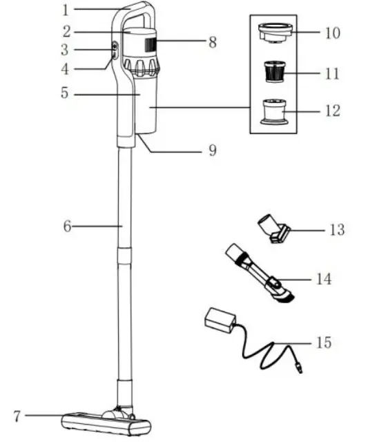 Cordless Vacuum Cleaner XCQH009 User Manual English Version