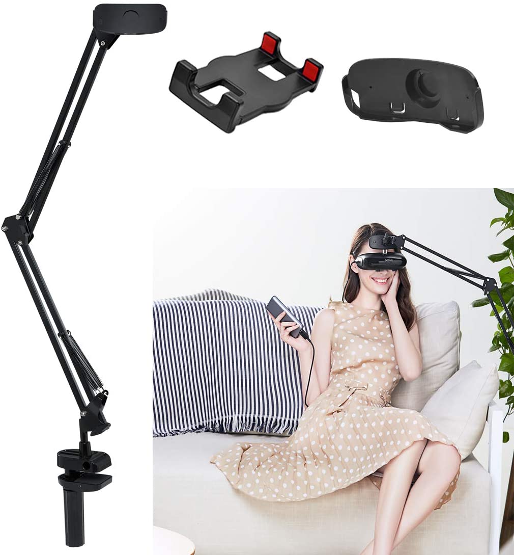 Universal Phone Stand Holder,Lazy Pad Bracket, Goovis  Head-Mounted Display Headset Holder,Cell Phone Mount Flexible Clip Fit for Desk/Bed/Sofa/Meeting Room (Support 4.5-9 Inch Cell Phone,Tables,Goovis VR Headse