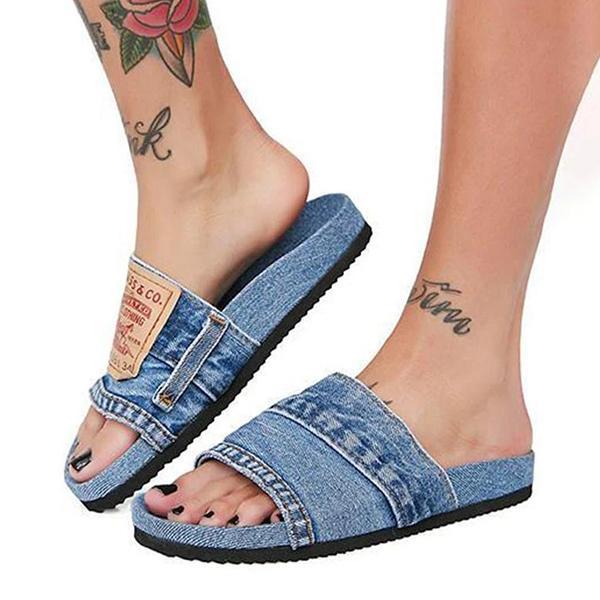 womens denim slides