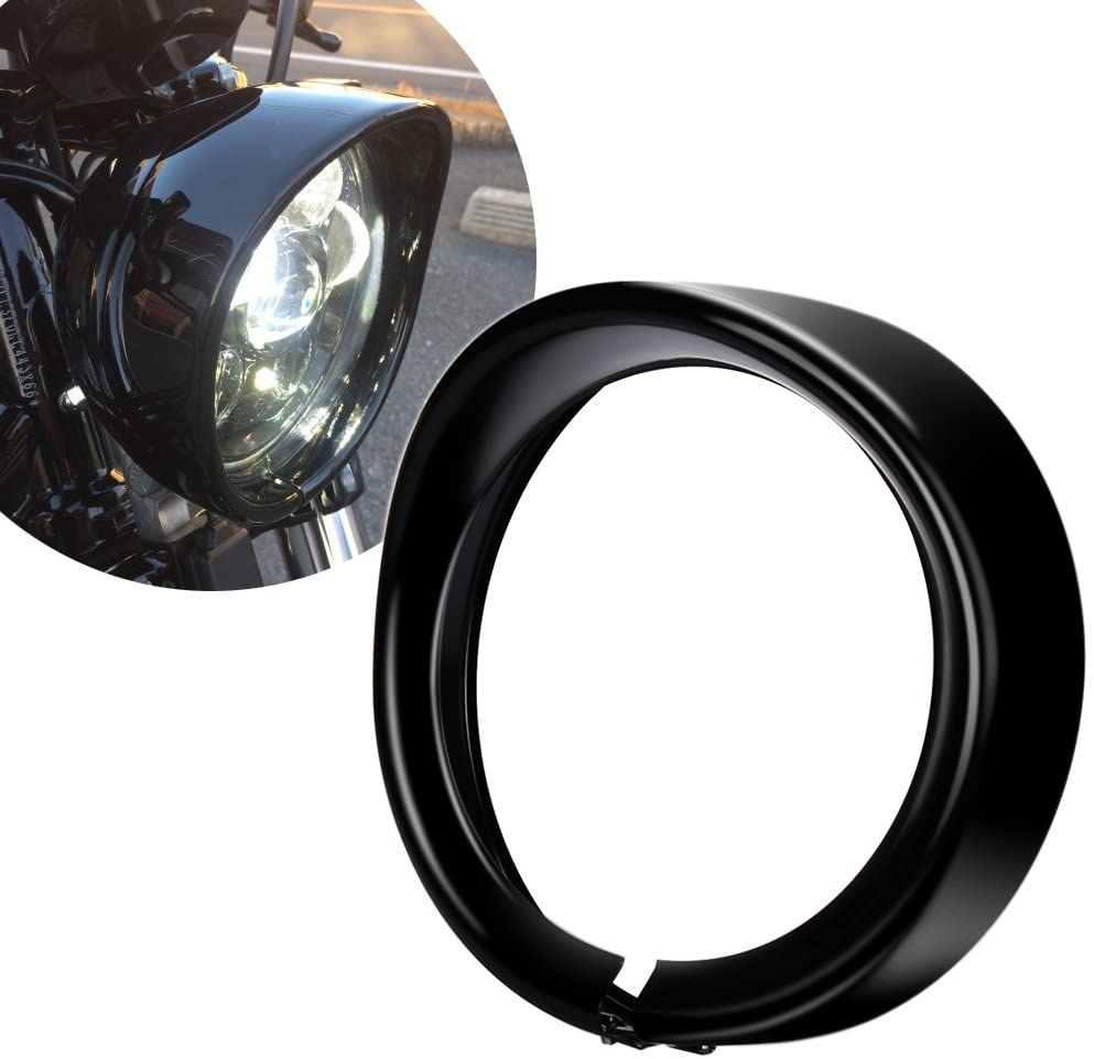 Headlight Trim Ring 7 inch Headlight Visor Ring for Harley Davidson