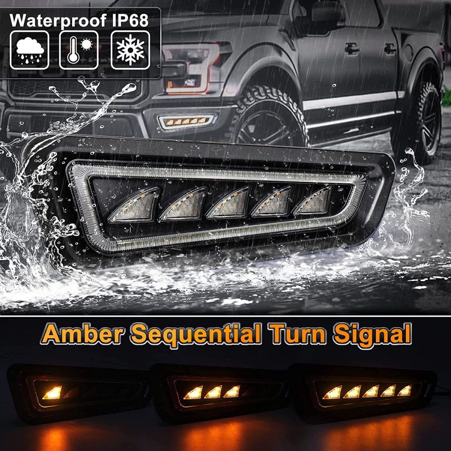 Ford Raptor Fog Lights with Ice Blue/White Raptor Bumper Lights Amber