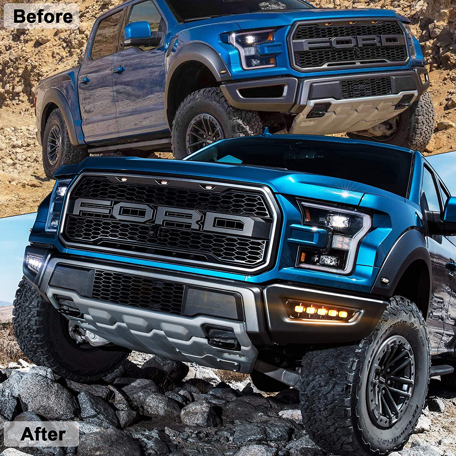 Ford Raptor Fog Lights with Switchback LED Turn Signals Daytime Running