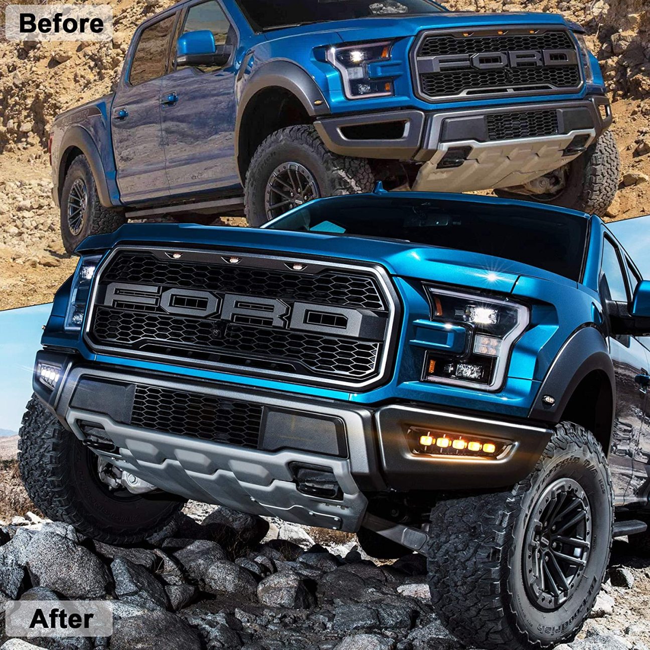 Ford Raptor Fog Lights with Switchback LED Turn Signals Daytime Running