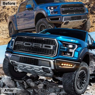 Ford Raptor Fog Lights with Switchback LED Turn Signals Daytime Running