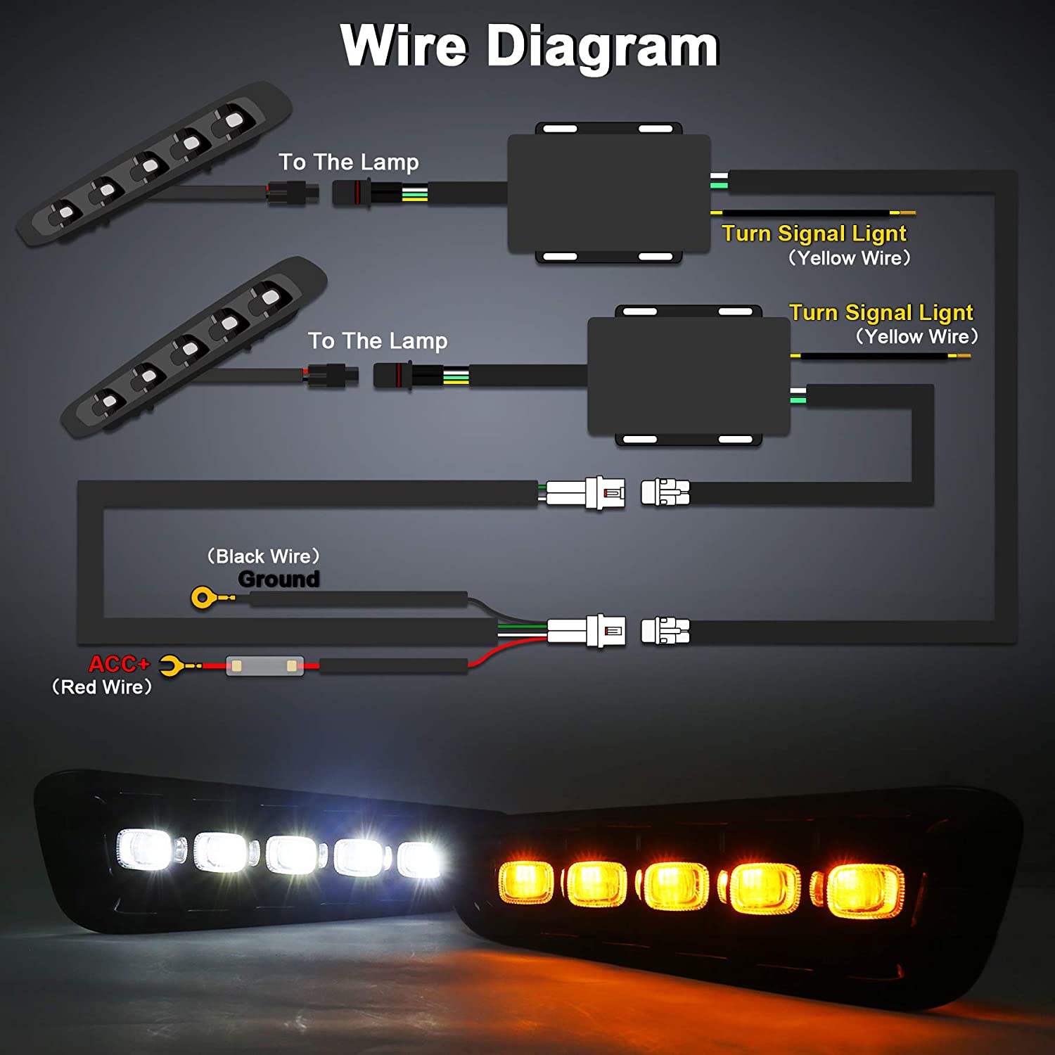 Ford Raptor Fog Lights with Switchback LED Turn Signals Daytime Running ...