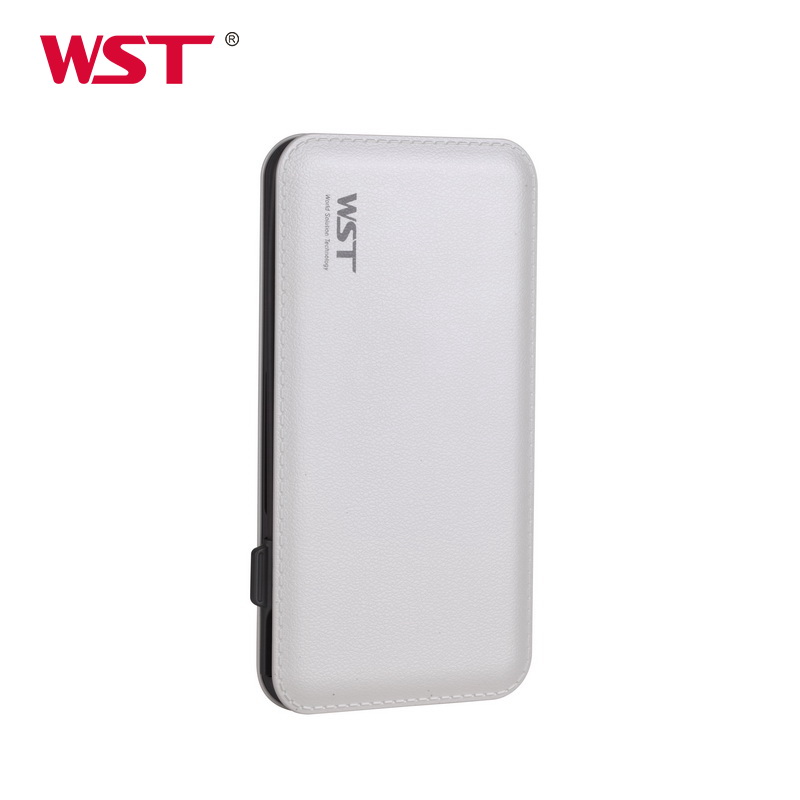 Hot selling Li-polymer battery WST DP622A built in cable power bank phone 9000mAh
