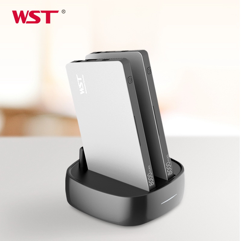 Consumer electronics WST WP931B8 portable 4 usb power bank station for restaurant and cafe 8000mAh