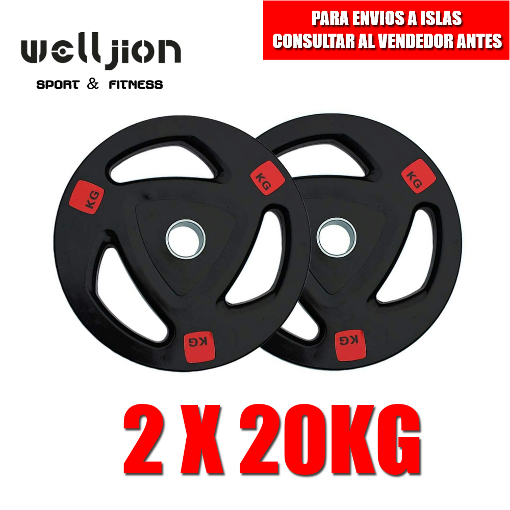 C.P. Sports - Par de discos olímpicos de hierro fundido de 50 mm con  agujeros para agarrar (1,25 kg)