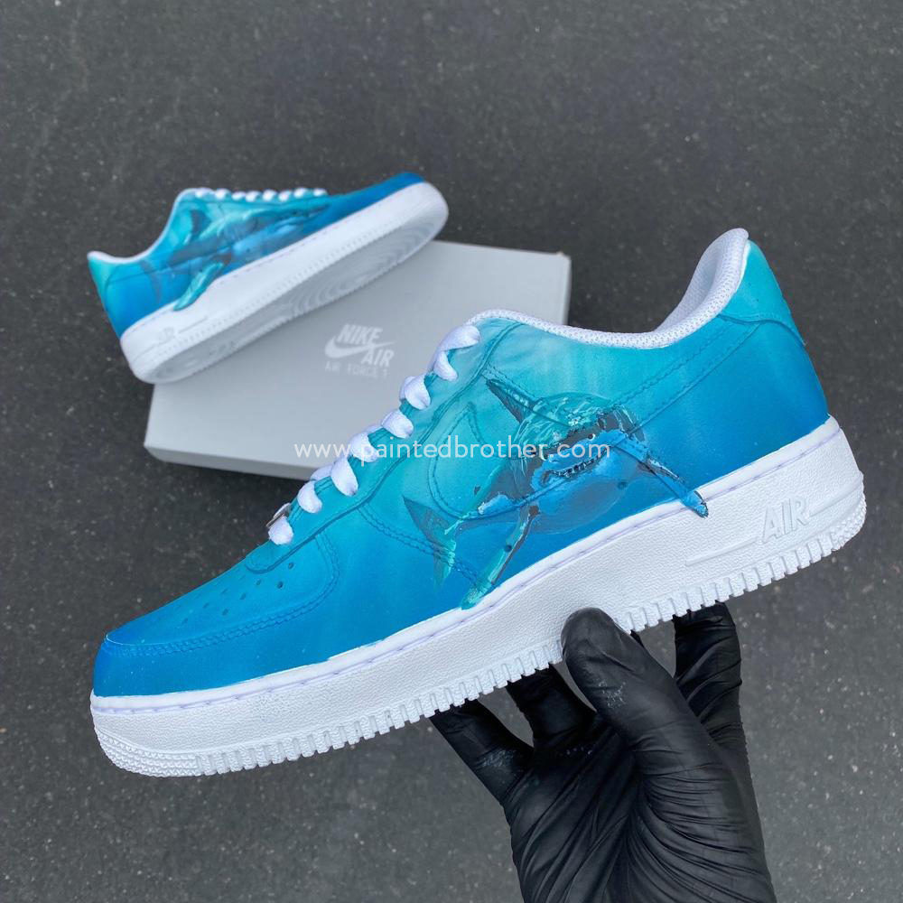 Nike Air Force 1 Low - Great White Shark Theme