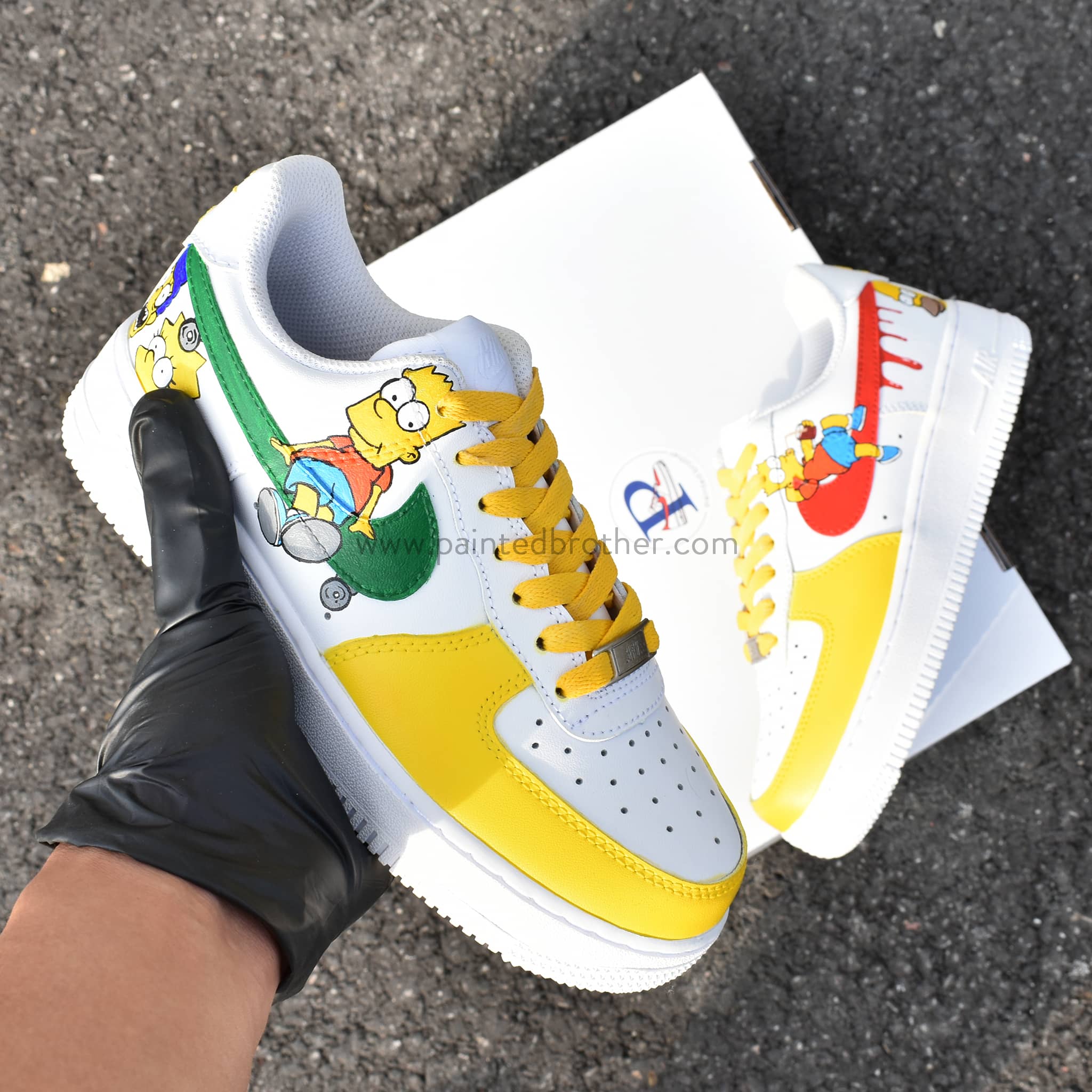 Custom Hand Painted The Simpsons Nike Air Force 1
