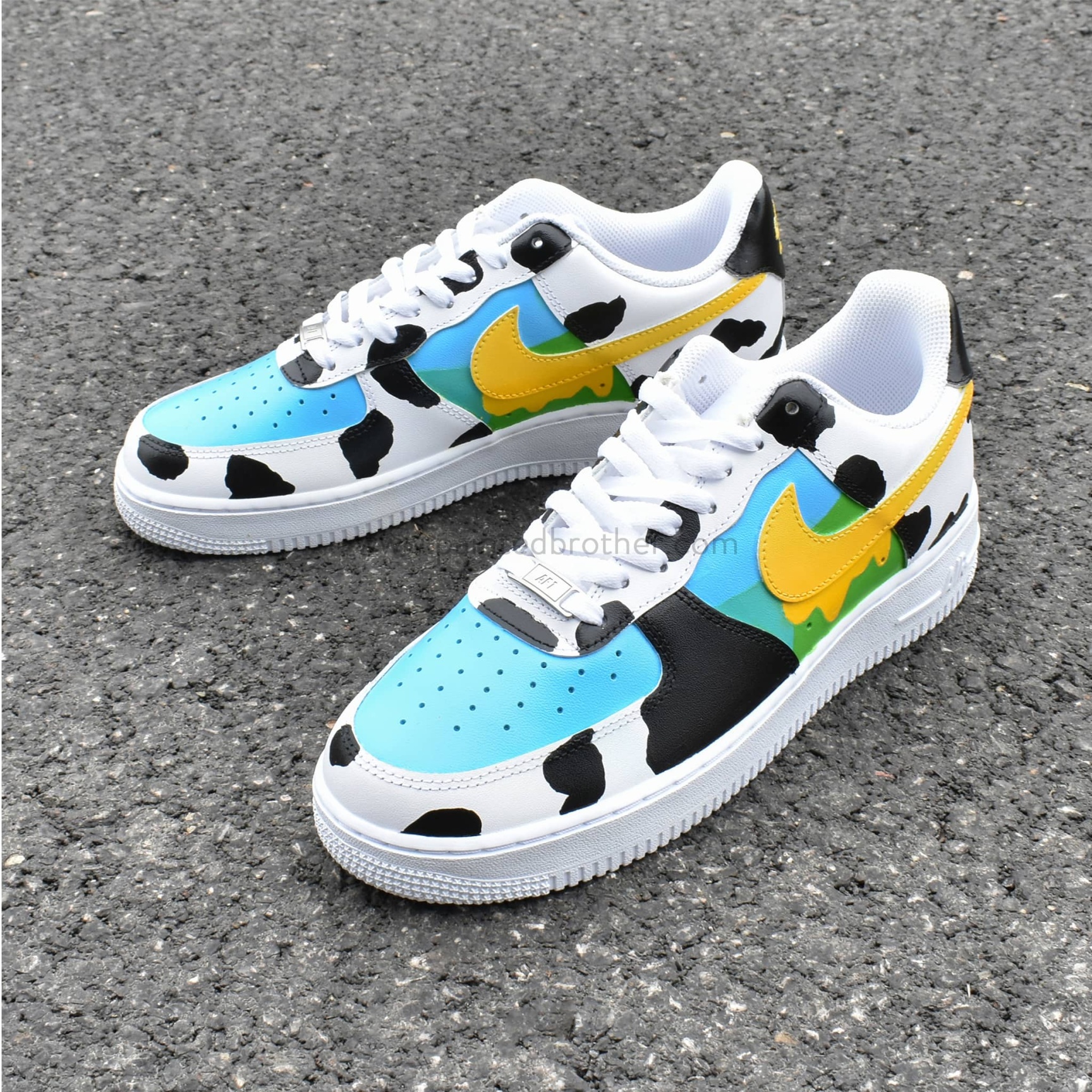 Cow Ice Cream Custom Hand Painted Nike Air Forcce 1
