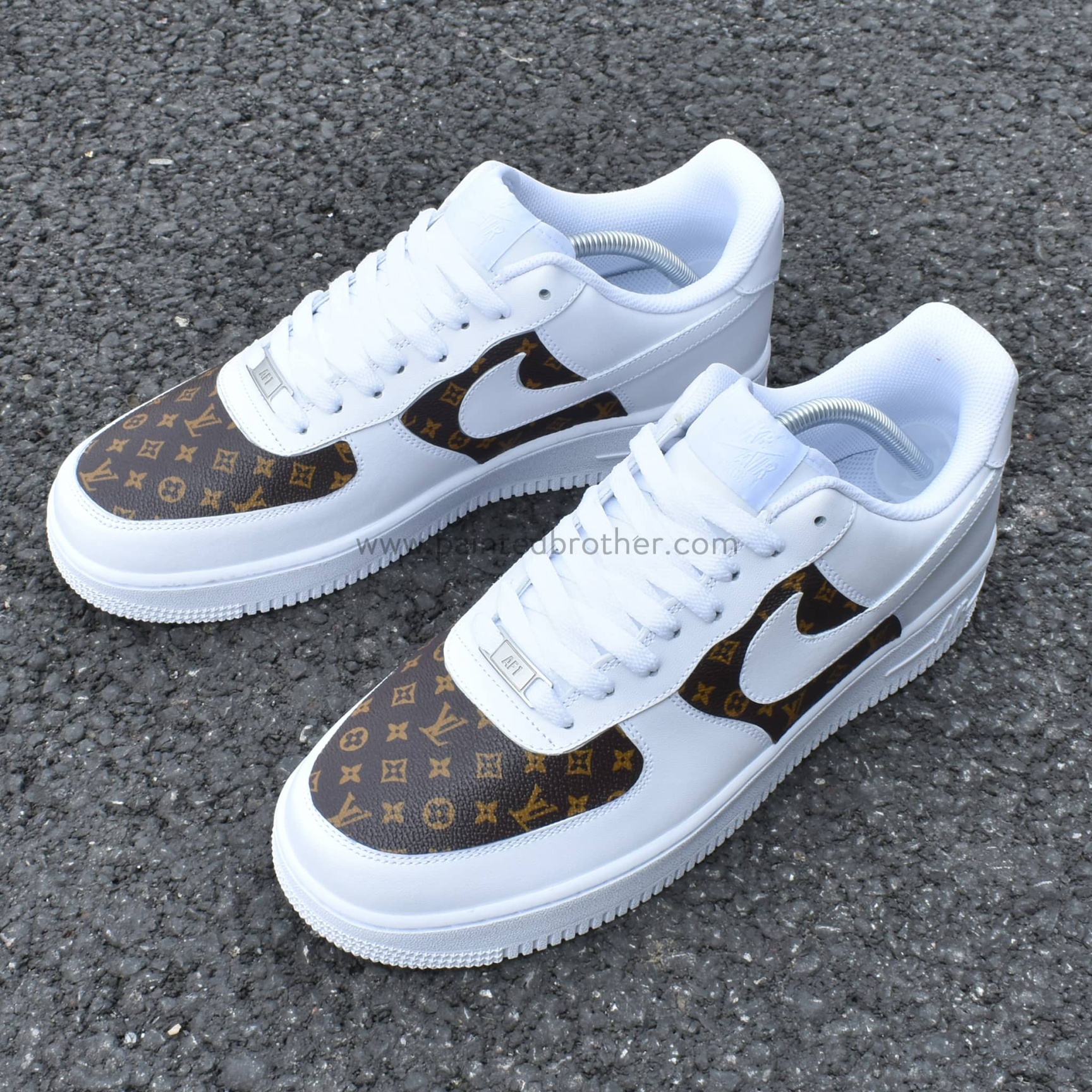 Custom Hand Louis Vuitton LV Leather Nike Air Force 1