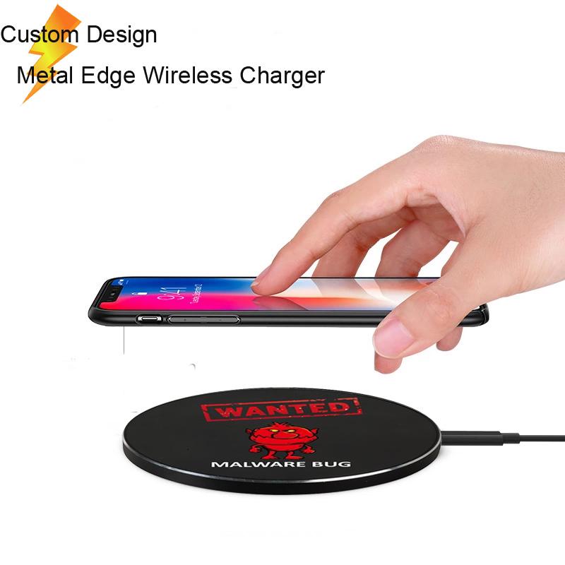 Custom design Wireless Charger Metal Wireless Charging Pad Qi Charger for Samsung iPhone