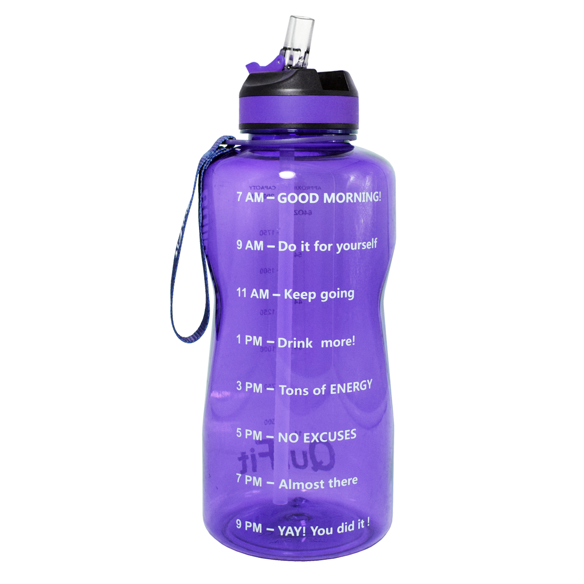 Sport Water Bottle With Straw Time Marker, 64 Oz Gallon Tritan e 100％本物保証！