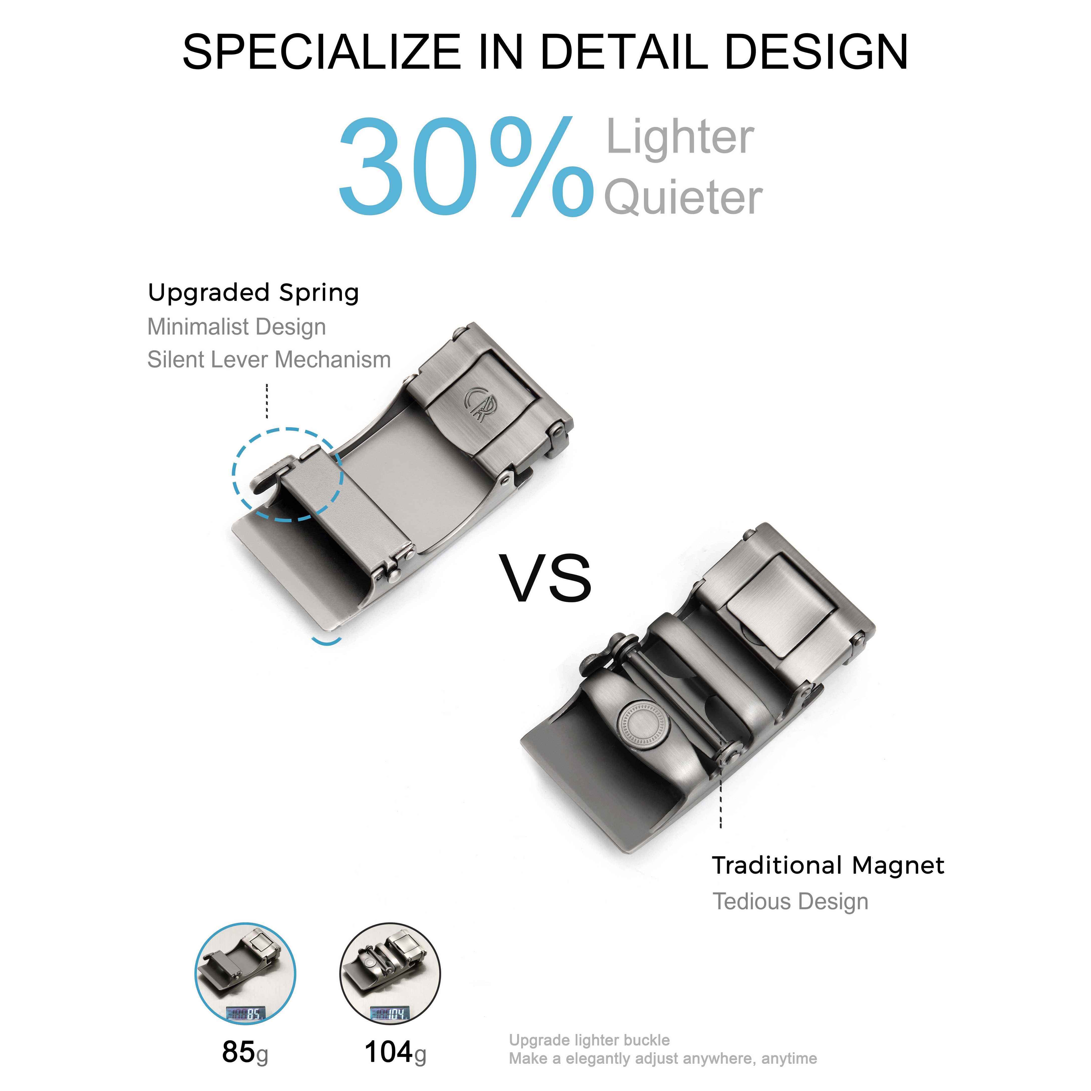 CHAOREN Mens Belt - Mens Ratchet Belt Leather 1 3/8" for Dress Pant - Micro Adjustable Belt Fit Everywhere