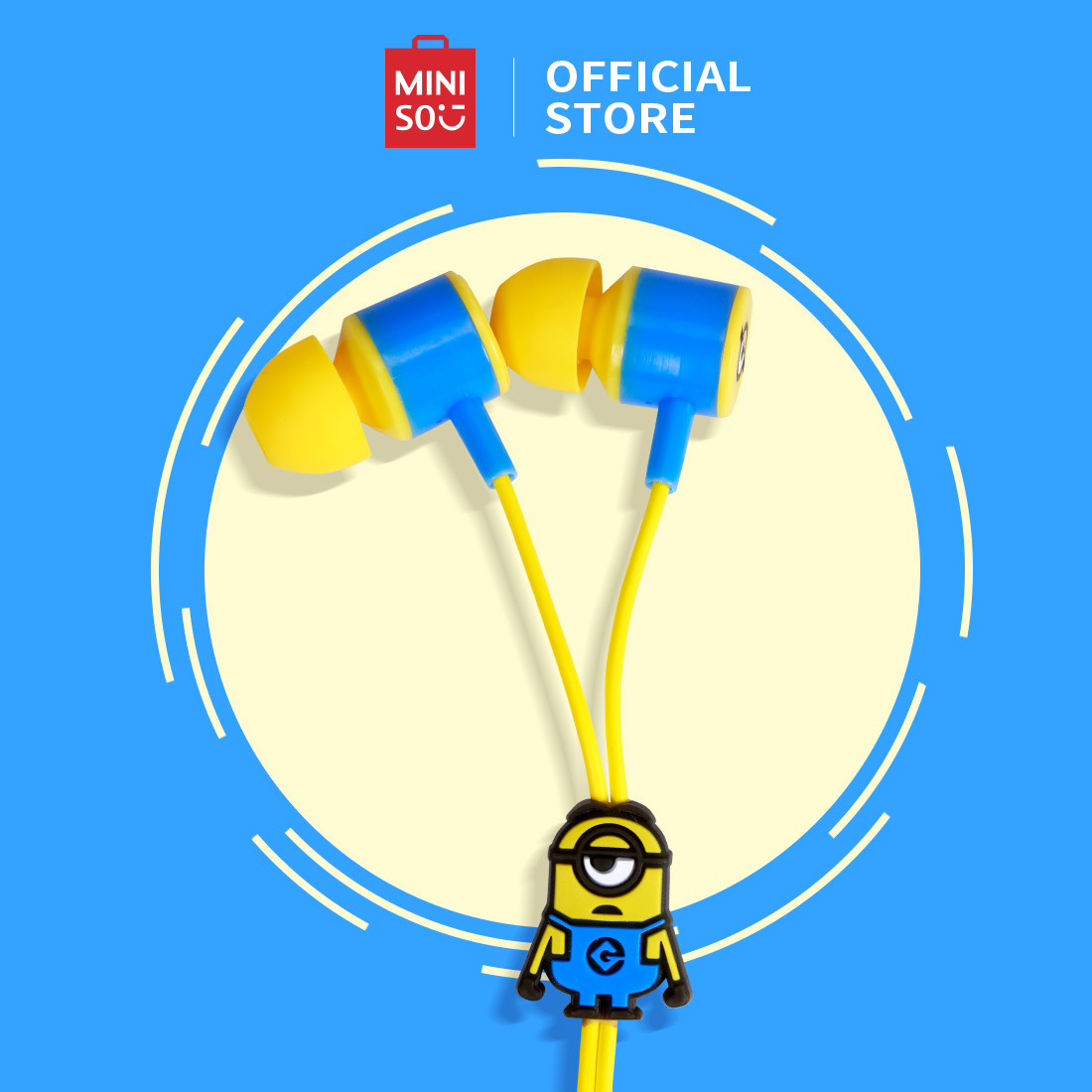 MINISO Cute Minions Series Wired in Ear Earphone with Mic(Light Yellow)