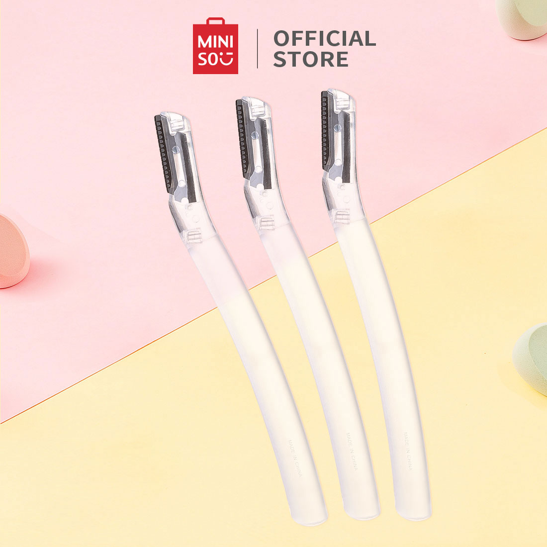 MINISO Frosted Eyebrow Trimmer Kit Hair Remover Set Safe Razor (3 Pack)