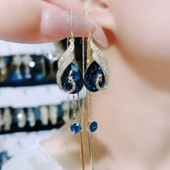 Last Day 50% OFF - Peacock Sapphire Earrings (Buy 2 Get Free Shipping)