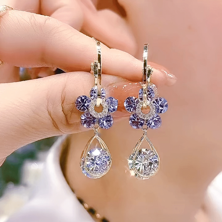 Last Day 50% OFF - Flower Crystal Earrings (Buy 2 Get Free Shipping)