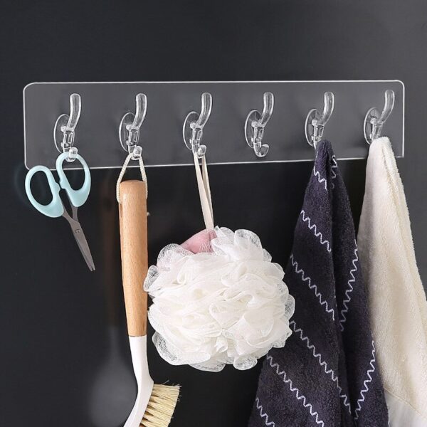 6 Row Transparent Wall Hooks - BUY 5 GET 5 FREE & FREE SHIPPING