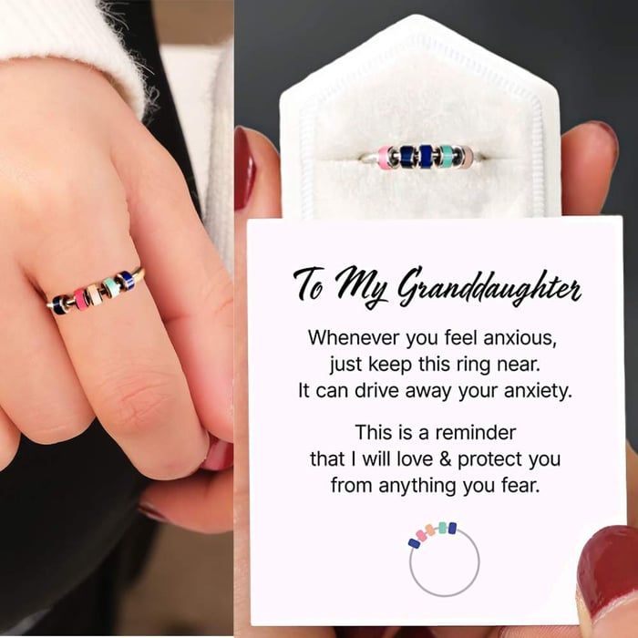 To Granddaughter -Anxiety Relieving Enamel Fidget Ring