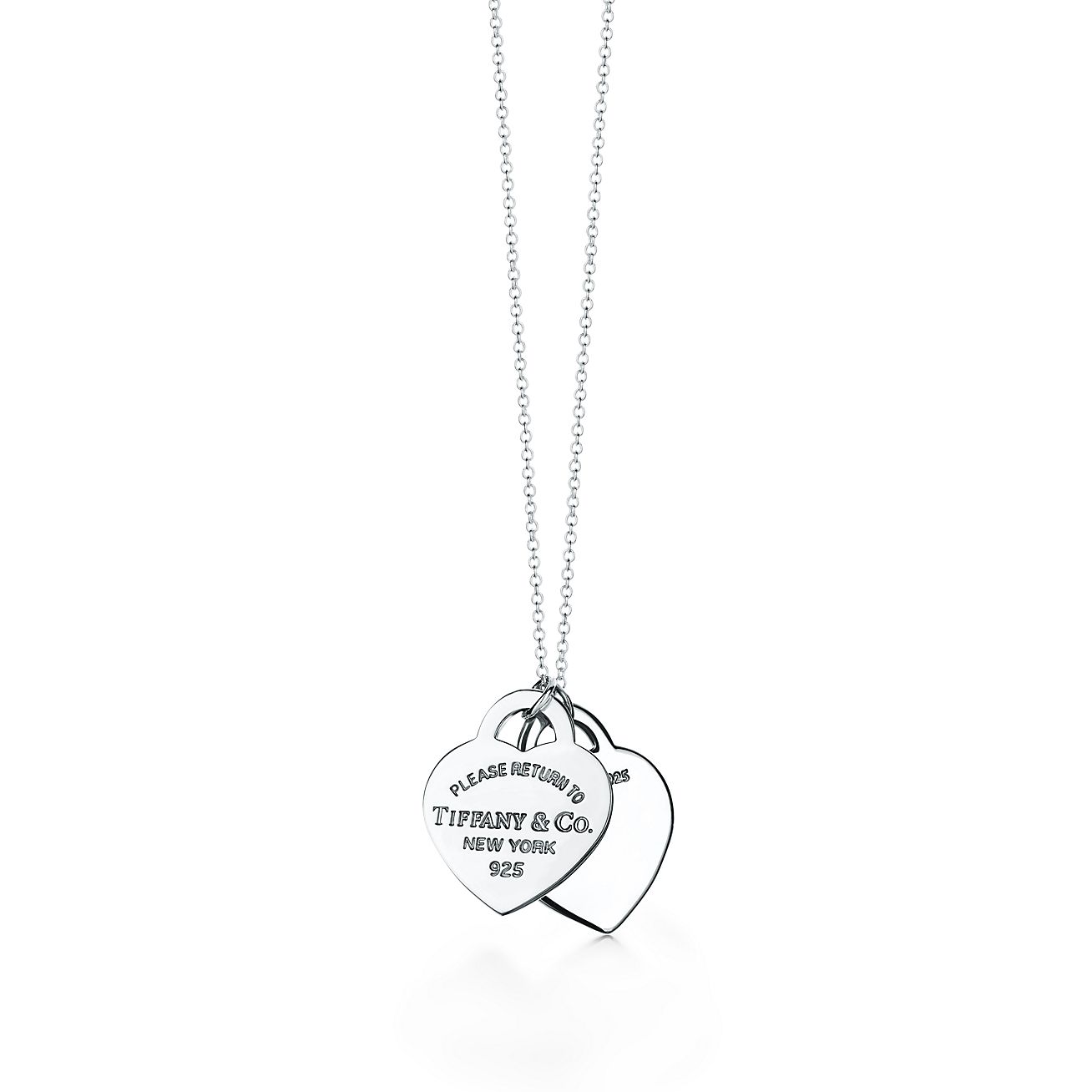 Return to Tiffany® Red Double Heart Tag Pendant in Silver, Small - Alternate shot 1