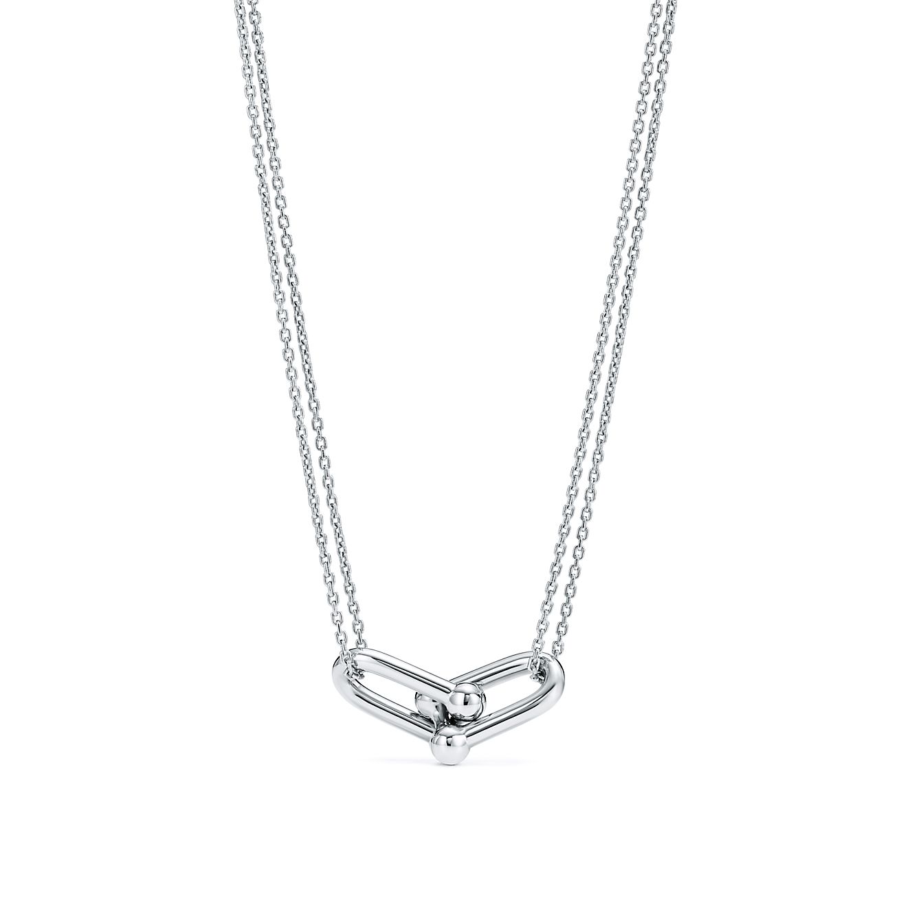 Tiffany HardWear double link pendant in sterling silver.