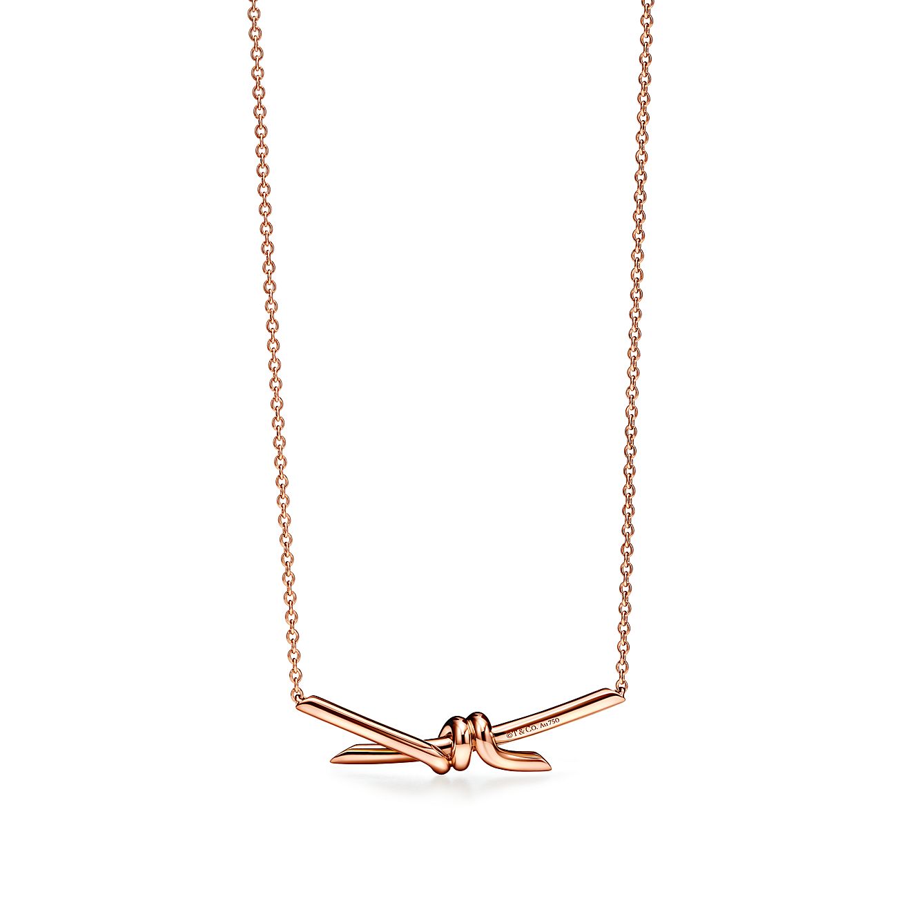 Tiffany Knot Pendant in Rose Gold - Alternate shot 1
