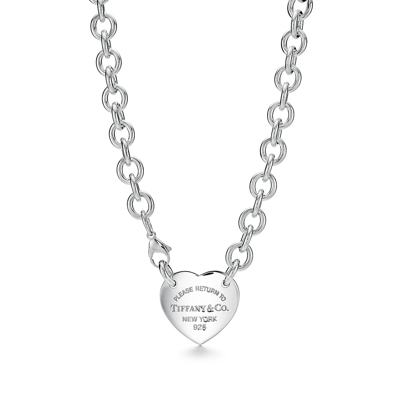 Return to Tiffany® heart tag necklace in sterling silver, 15.5".