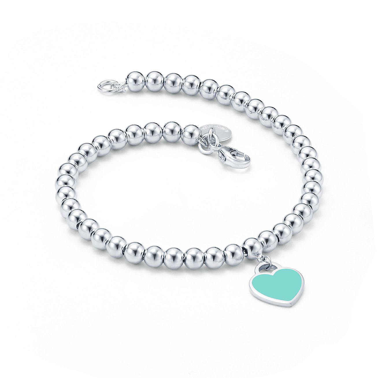 Return to Tiffany&reg; Tiffany Blue&reg; Heart Tag Bead Bracelet in Silver, 4 mm - Alternate shot 1 - Alternate shot 2