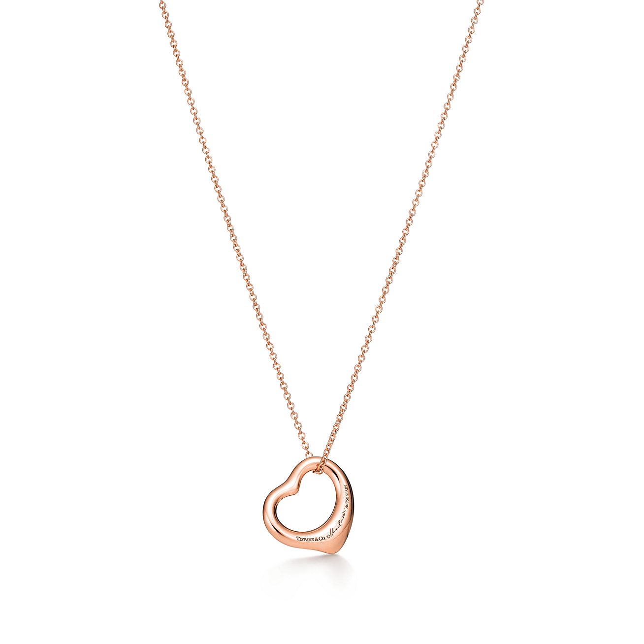 Elsa Peretti&reg; Open Heart pendant in 18k rose gold. More sizes available. - Alternate shot 1
