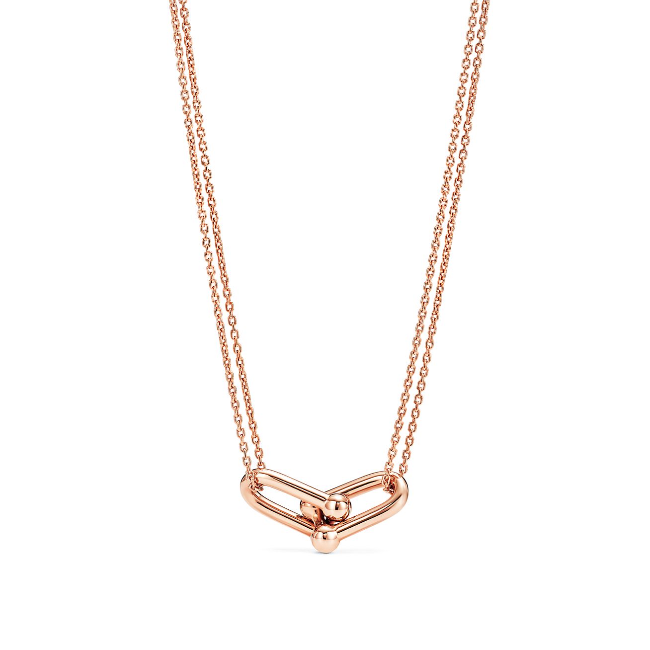 Tiffany HardWear double link pendant in 18k rose gold.