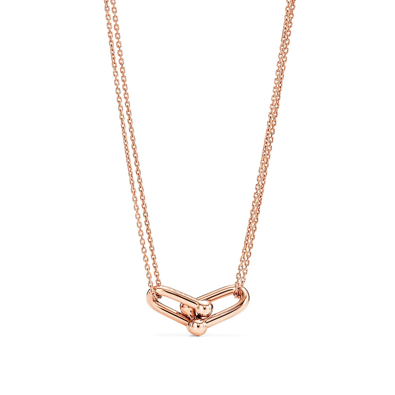 Tiffany HardWear double link pendant in 18k rose gold. - Alternate shot 1