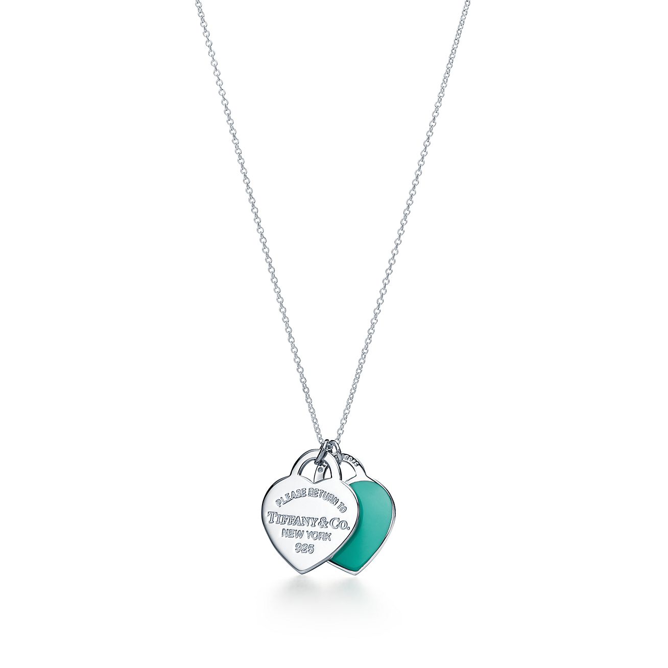 Return to Tiffany® Tiffany Blue® Double Heart Tag Pendant in Silver, Small